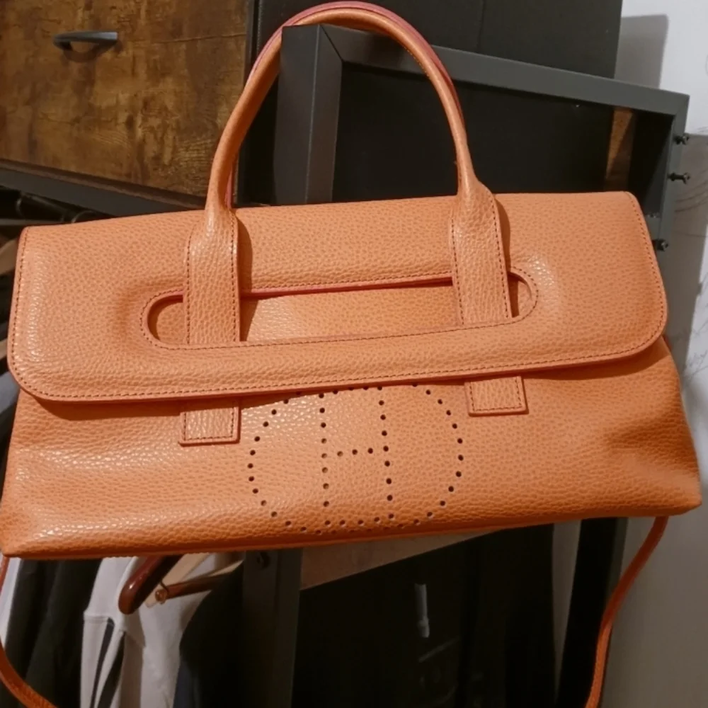 Orange Leather Satchel Handbag - Unbranded - Picture 5 of 13